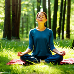 무속과 스트레스 해소 - **

"A serene woman in her late 30s, fully clothed in modest, comfortable clothing, meditating in a ...