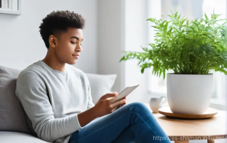 무속 관련 애플리케이션 - Image Prompt 1: Digital Path to Self-Discovery** 무속 관련 애플리케이션 - Image Prompt 1: Digital Path to Self-Discovery**