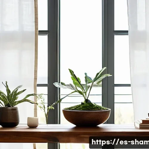 Home 27 무속에서 재앙을 피하는 법 - **Prompt: A tranquil and minimalist living room bathed in warm, natural sunlight streaming through l...