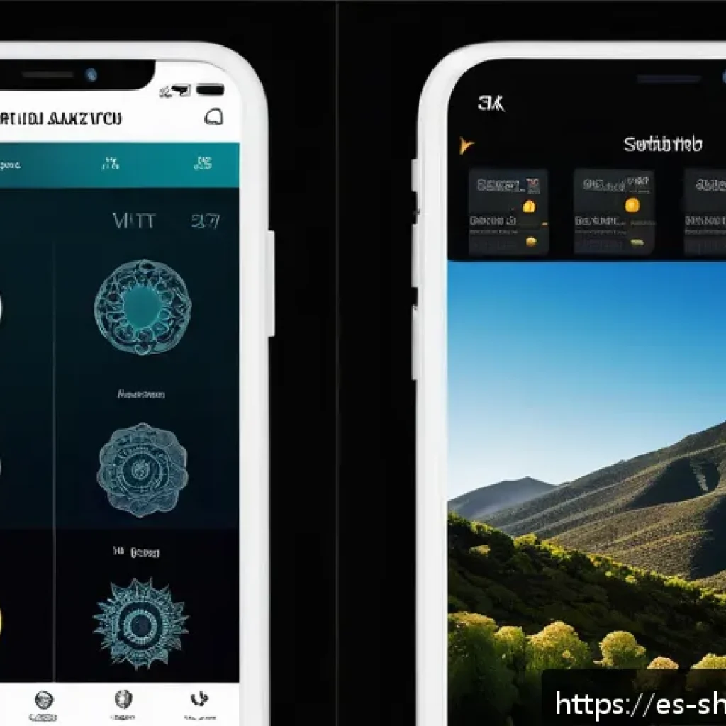 무속 신당 예약 방법 - A serene digital interface displayed on a modern smartphone screen, showing a sleek, user-friendly a...